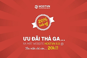 Ra mắt website mới, Hostvn giảm giá 20% các dịch vụ, tên miền .top chỉ còn 20k