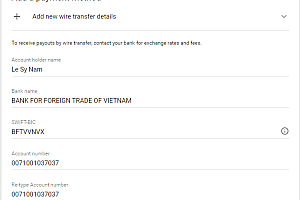 Cách nhận tiền Google Adsense qua ngân hàng Vietcombank (VCB)